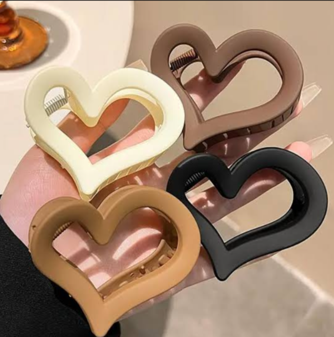 Matte Heart Hair Clip โ Small & Medium Sizes