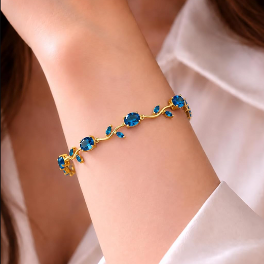 Blue Tulip Bracelet – Cute Floral Charm Jewellery