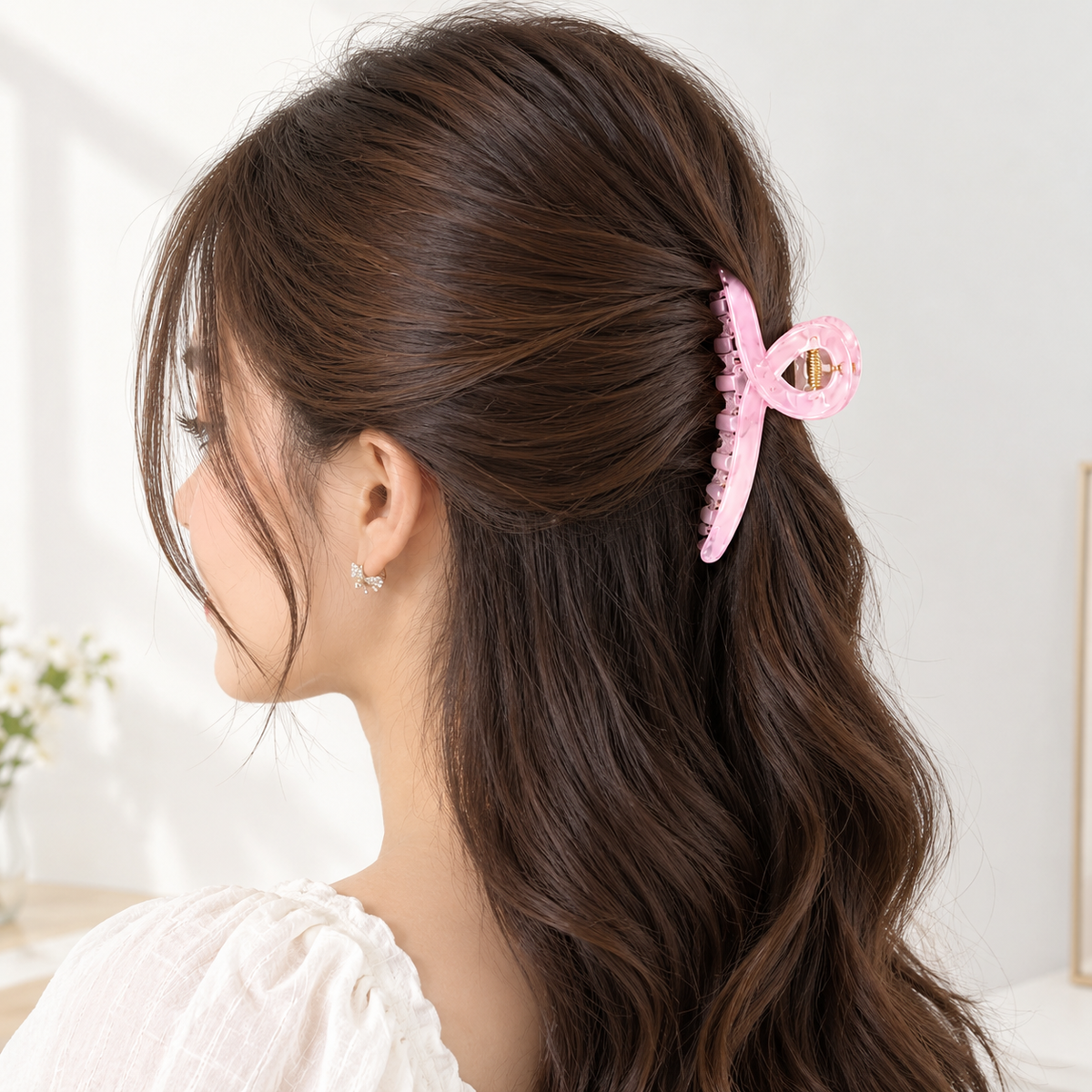 Large Pastel Loop Hair Claw Clip – Elegant Everyday Hair Accessory