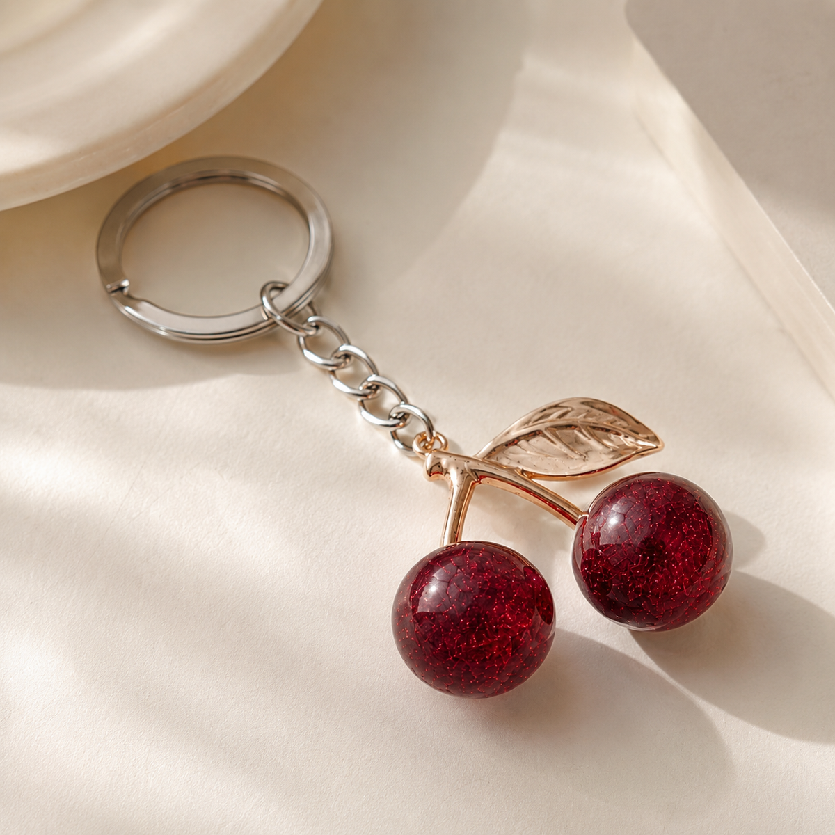 Stylish Cherry Keychain