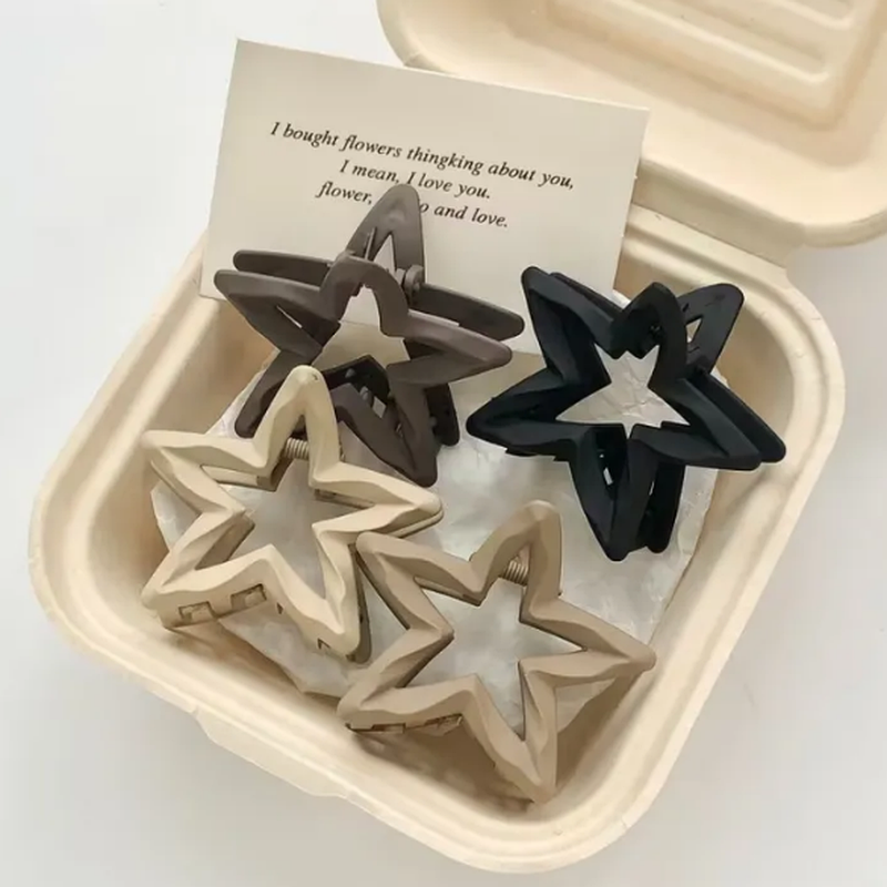 Fancy Star Shape Matte Hair Claw Clip - Multiple Packs