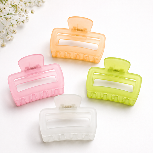 Pastel Rectangular Hair Claw Clip - Multiple Packs