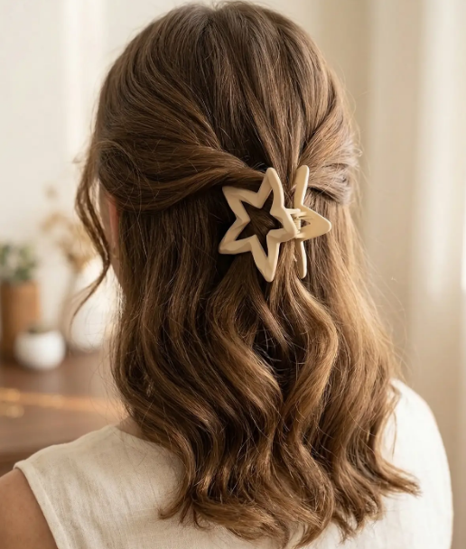 Fancy Star Shape Matte Hair Claw Clip - Multiple Packs