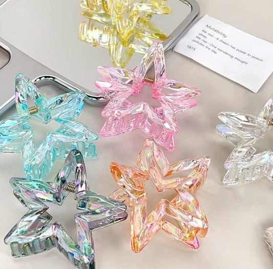 Stylish Star Shape Crystal Hair Claw Clip - Multiple Packs