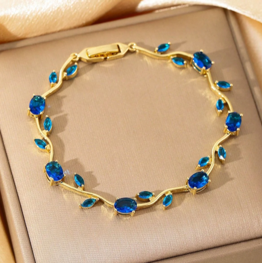 Blue Tulip Bracelet – Cute Floral Charm Jewellery