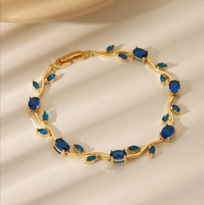 Blue Tulip Bracelet – Cute Floral Charm Jewellery
