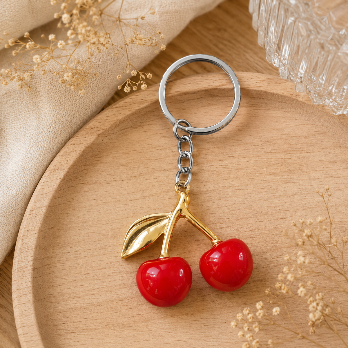 Cute Cherry Keychain