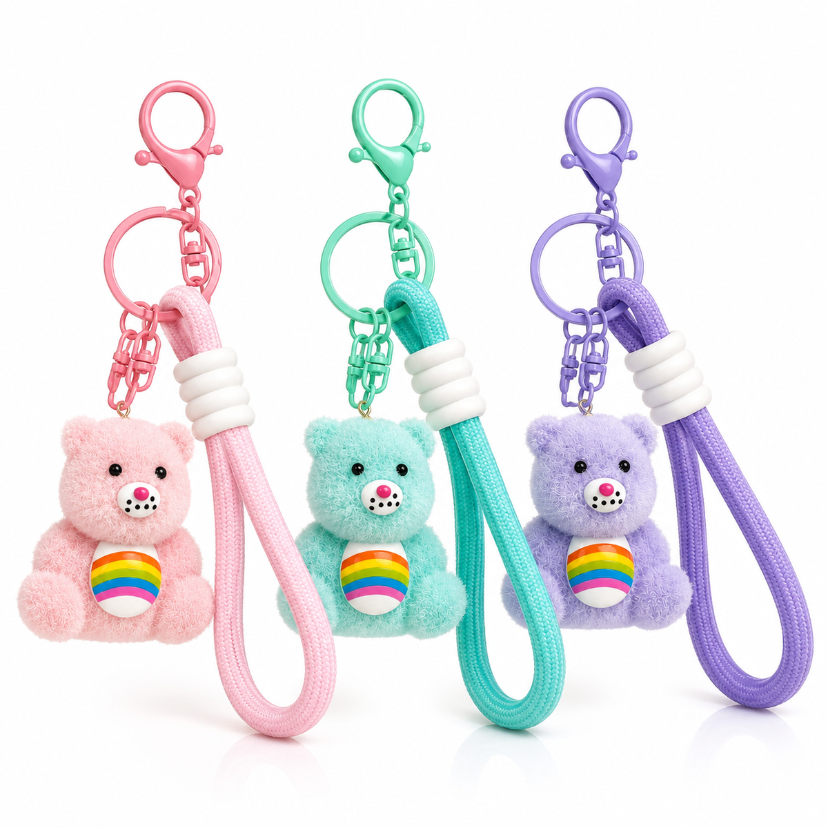 Premium Cute Teddy Bear Wrist Keychain - 1Pc