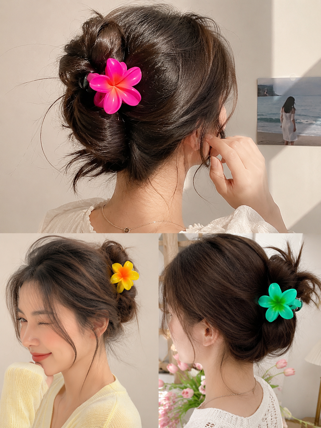 Medium Flower Hair Claw Clip - Multiple Packs