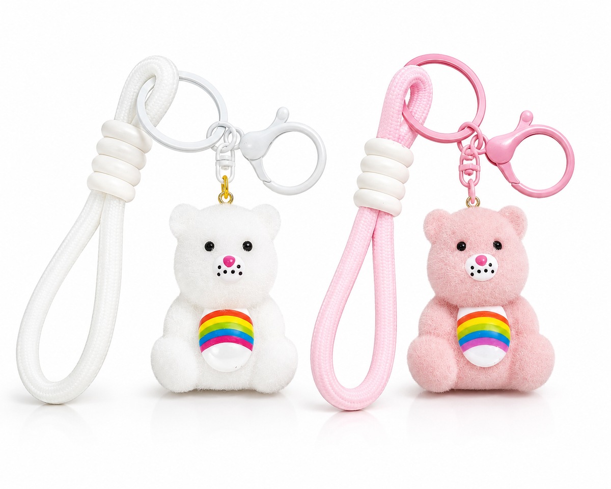 Premium Cute Teddy Bear Wrist Keychain - 1Pc