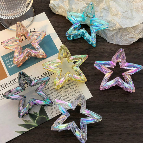 Stylish Star Shape Crystal Hair Claw Clip - Multiple Packs